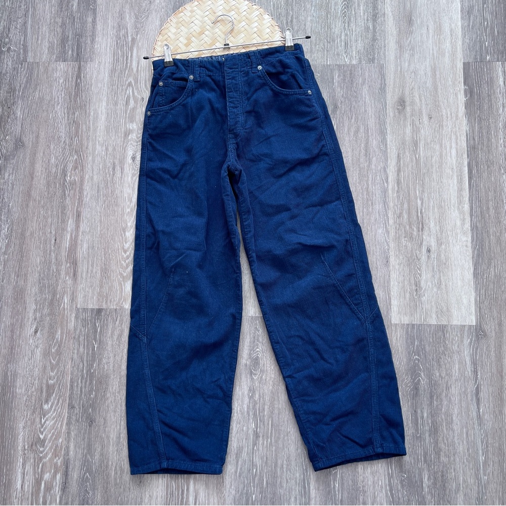 Free people we the free blue corduroy‎ subtle barrel fit pants